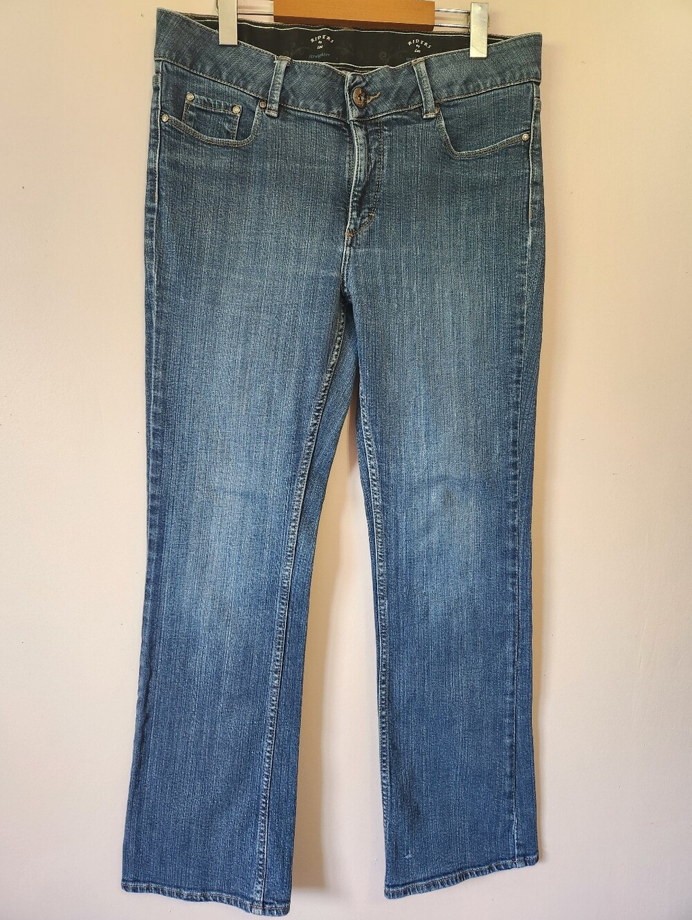 Riders by Lee Straighter Leg Jeans Mid Wash Blue Denim Size 12x32 Y2K GUC
